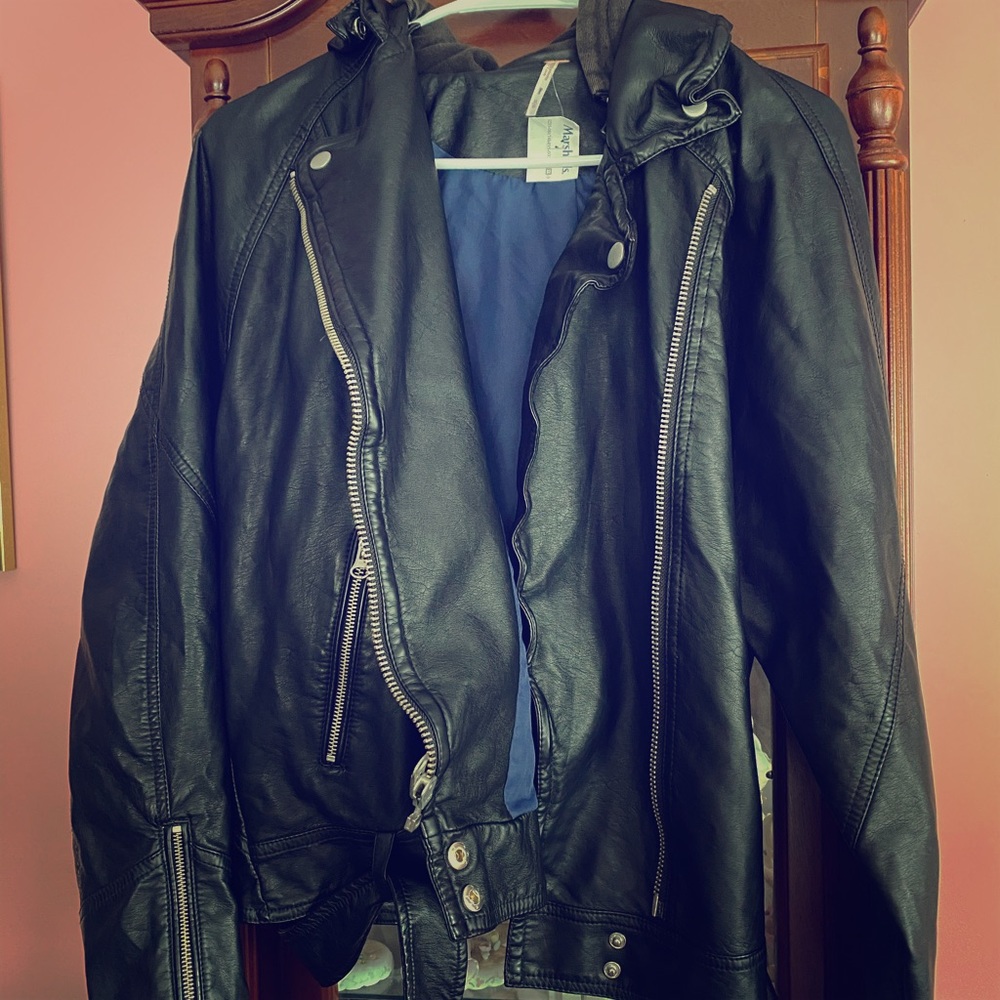 Nwt! Free People Vegan Leather Jacket Size Medium